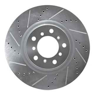 R1 Concepts EDZ-31055D Brake Rotor Drilled and Slotted Silver